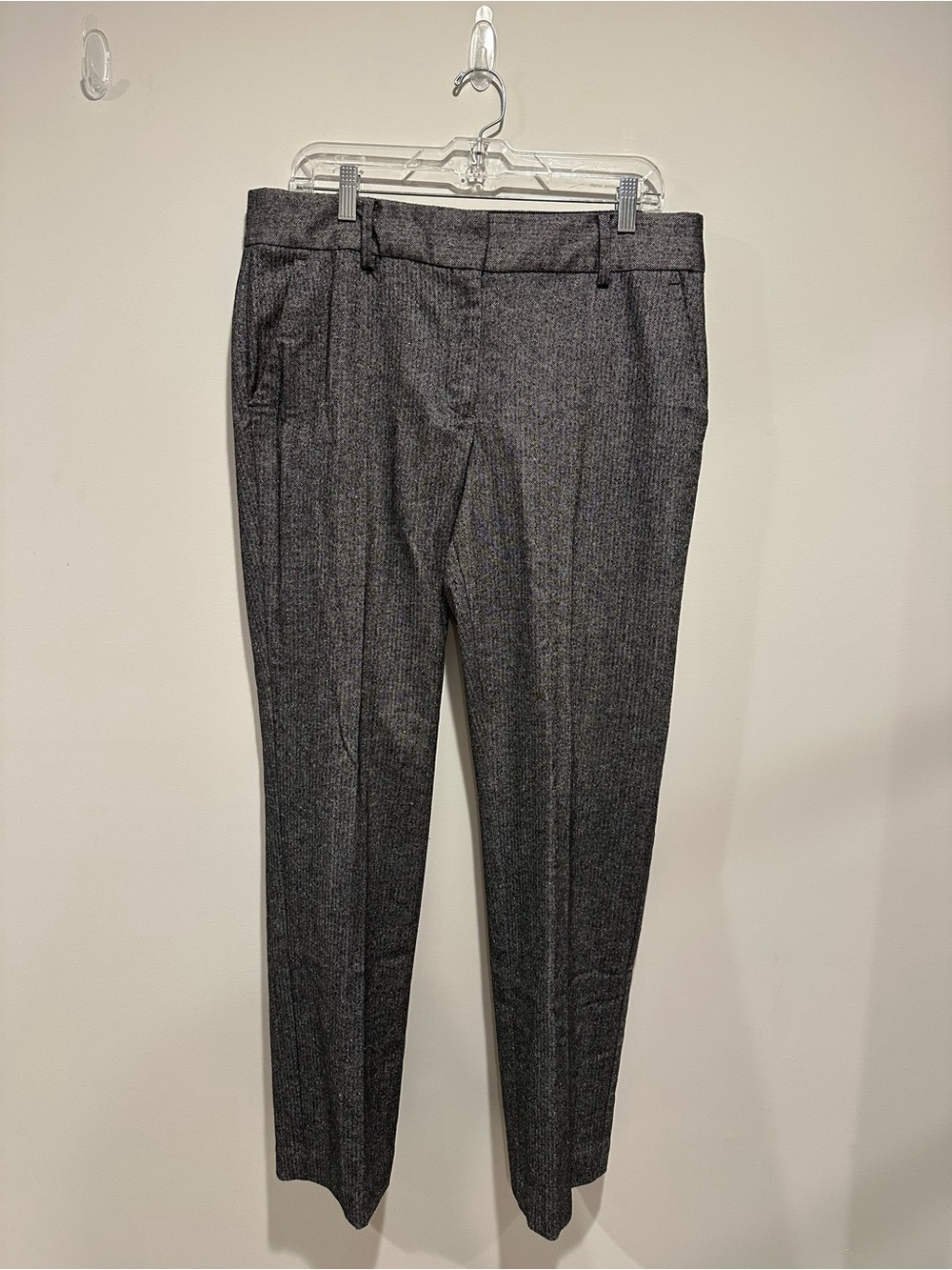 Talbots Women's Gray Textured Straight-Leg Trousers